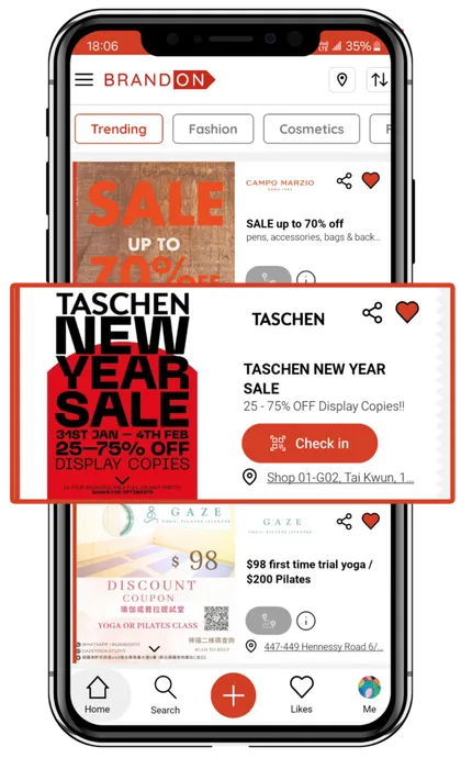 BrandON app promotion cards